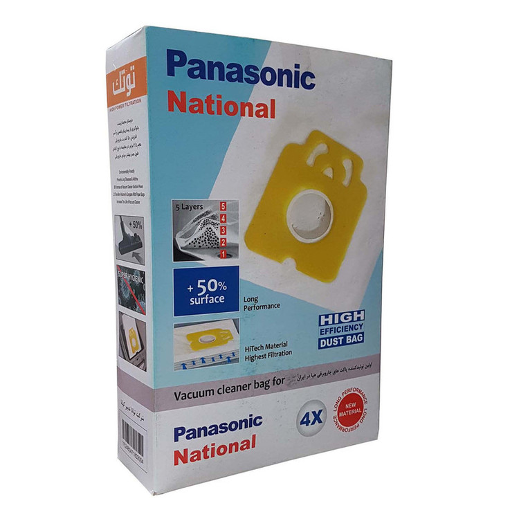 پاکت جاروبرقی توتک بسته 4 عددی مناسب برای جاروبرقی های ناسیونال و پاناسونیک