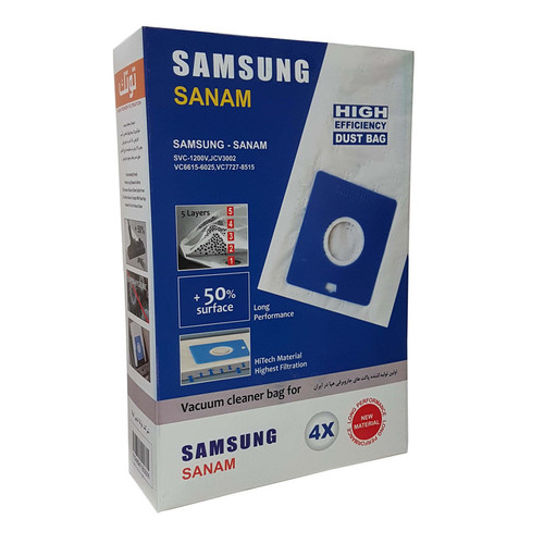 پاکت جاروبرقی توتک بسته 4 عددی مناسب برای جاروبرقی های سامسونگ و صنام